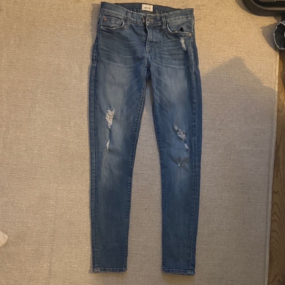 Hudson Jeans Women's Distressed Skinny Jeans - Blue